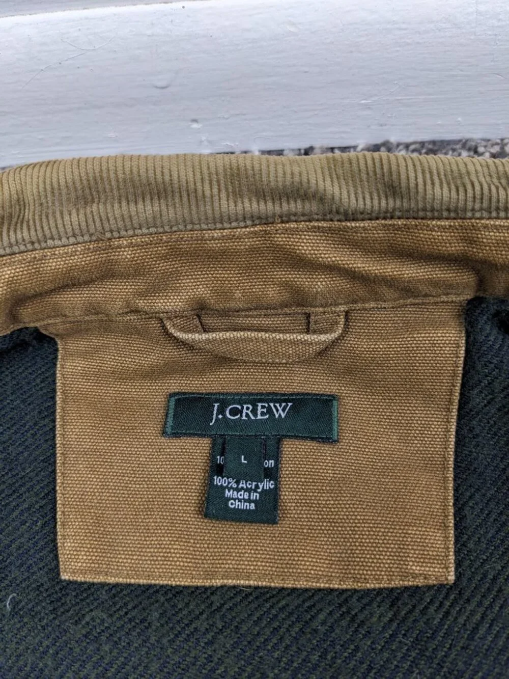 Vintage 2004 J Crew Chore Coat Jacket Canvas Corduroy Blanket Lined Mens Large